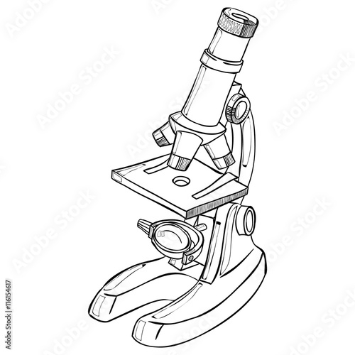 Chemistry lab microscope sketch