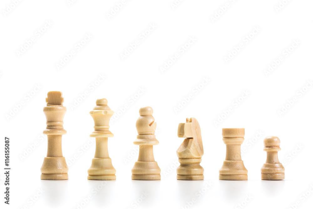 Chess game or chess pieces with white background Chess game or chess pieces with white background