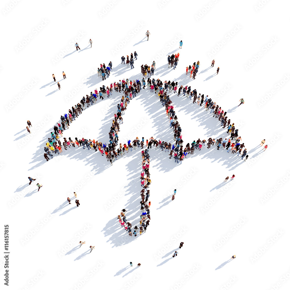 umbrella rain people 3D rendering umbrella rain people 3D rendering