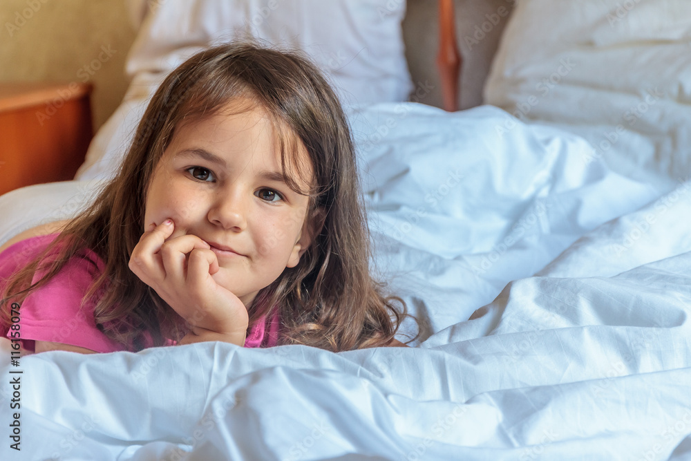 indoor portrait of young smiling child girl at home, room interi indoor portrait of young smiling child girl at home, room interi