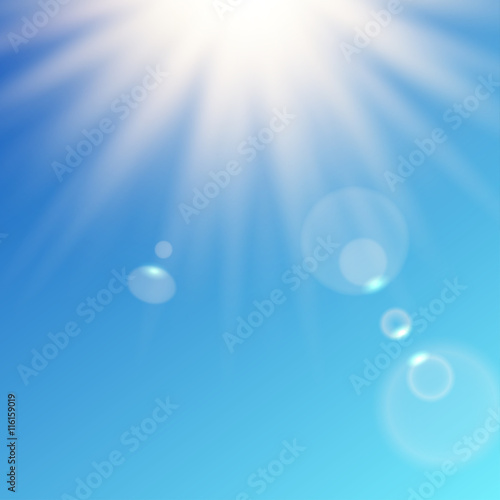 Vector sun rays from top