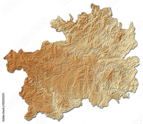 Relief map - Guizhou (China) - 3D-Rendering photo