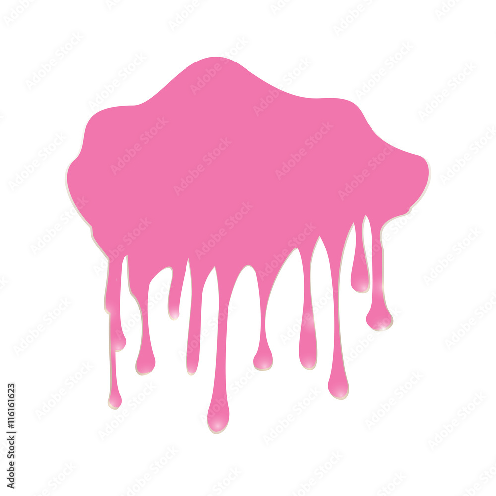 Fototapeta premium sweetness dripping pink splash isolated creative modern art illustration white vector background element for design