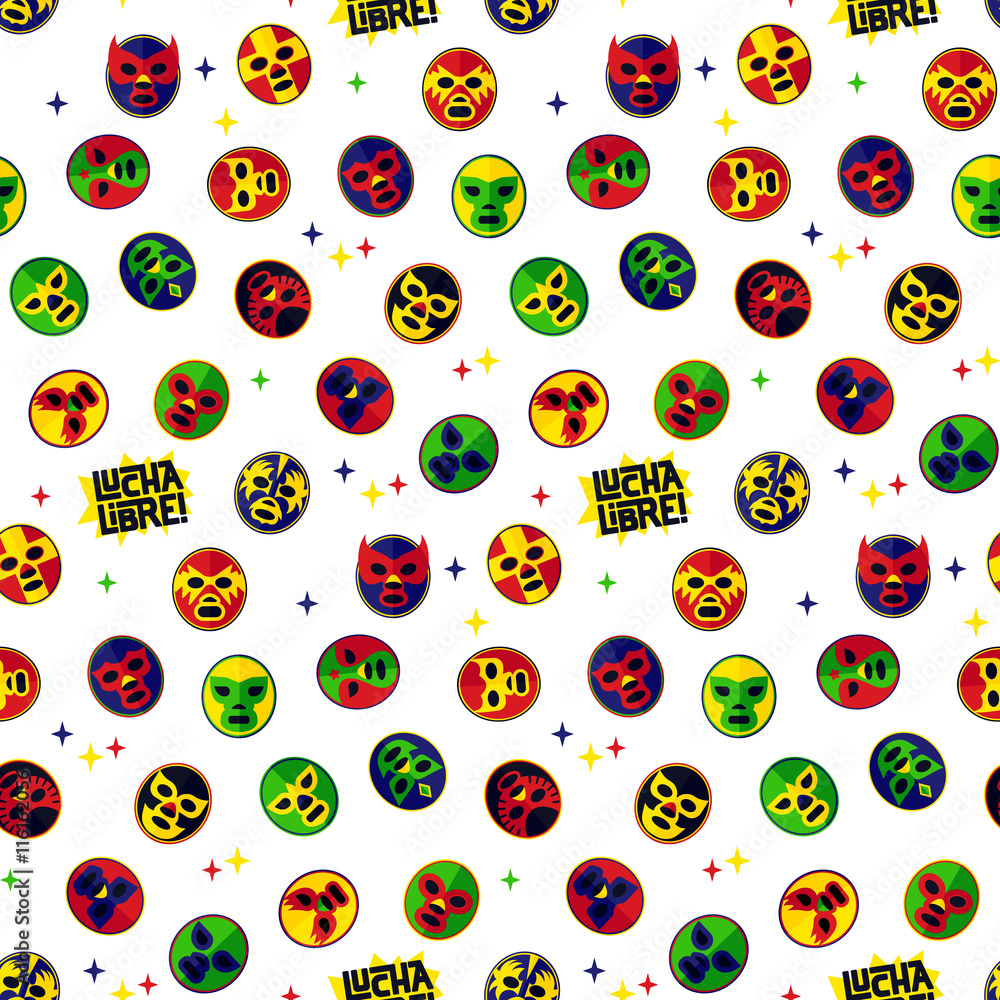 Mexican wrestling. Seamless Pattern. Mexican wrestling. Seamless Pattern.