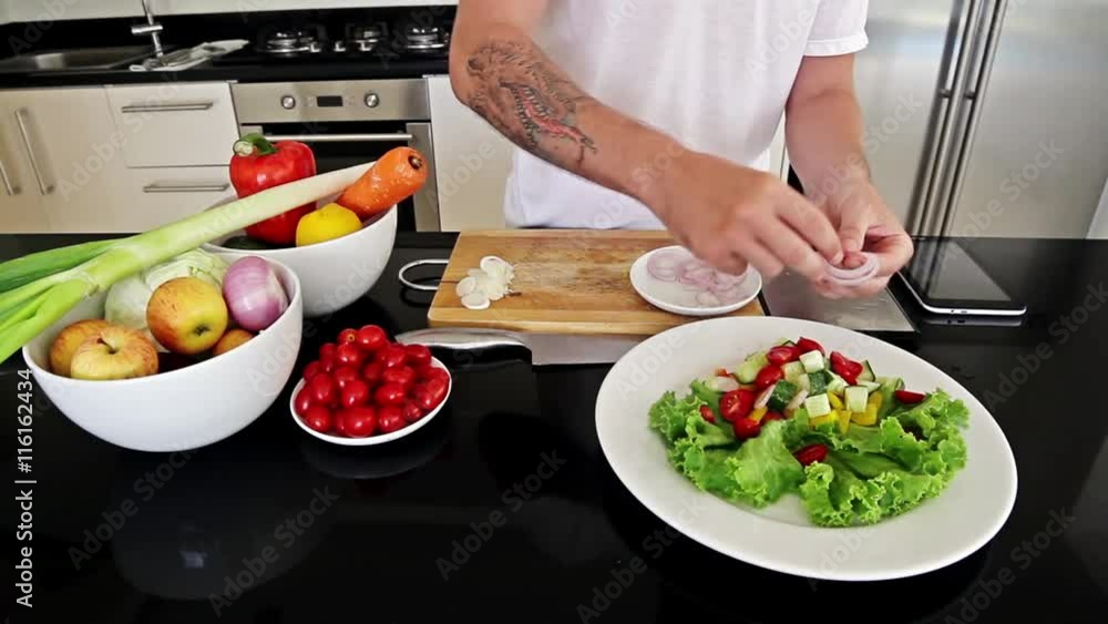Professional chef making vegetables salad-3
Professional chef making vegetables salad-3