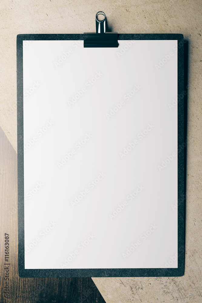 Blank clipboard top Blank clipboard top