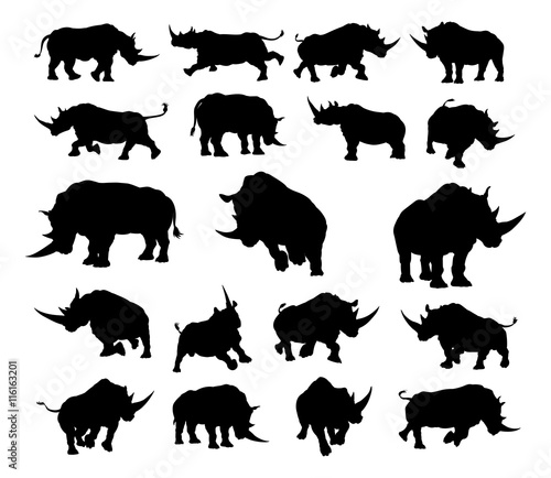 Rhino Animal Silhouettes