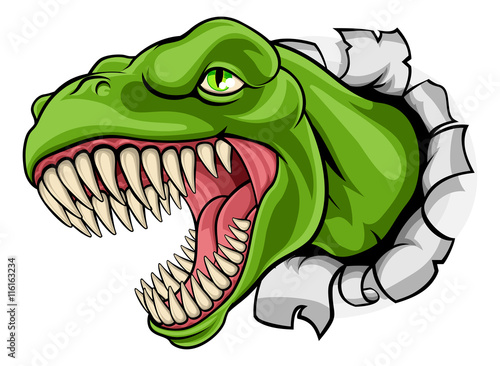T Rex Dinosaur Ripping Through Background