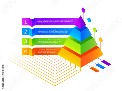 Vector isometric infographics pyramid illustration