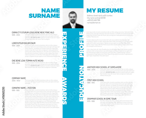 Vector typographic minimalist cv / resume template
