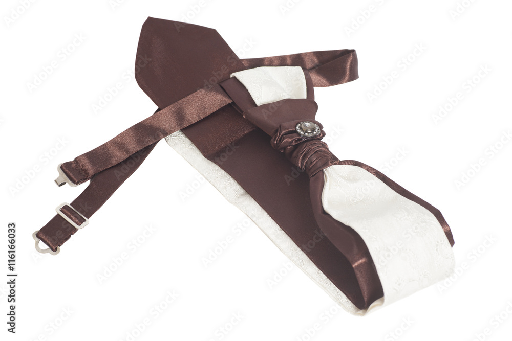 Luxury Men's Elegant silk necktie isolated on white background