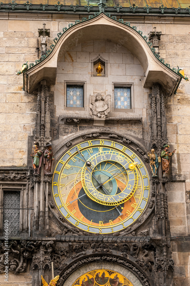 Antique Astronomical clock in Prague, Czech Republic