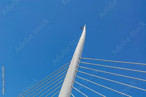 Detail of the bridge across the Golden Horn Bay, Istanbul, Turkey