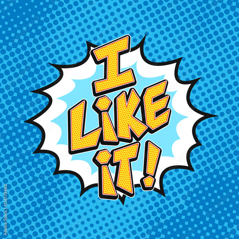 I like It comics pop art icon. Social media I like it word bubble. Stock  Vector | Adobe Stock