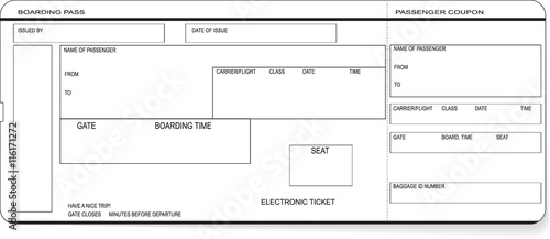 Pattern of a boarding pass or air ticket