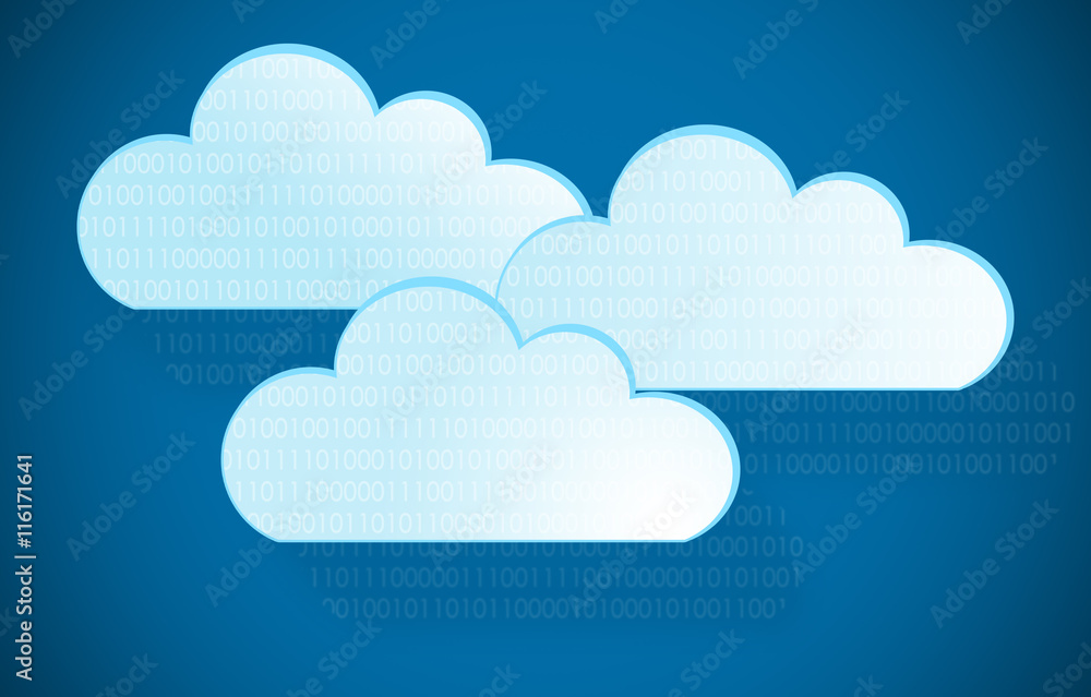 Illustration big data in cloud technologies Illustration big data in cloud technologies
