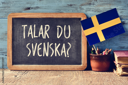 question do you speak Swedish? written in Swedish photo