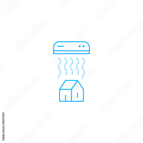 Ductless cooling and heating systems, home air conditioning service icons, climate control concept