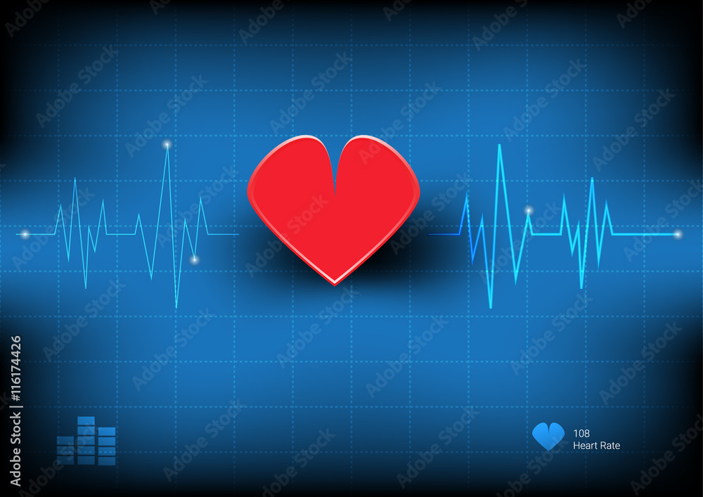 Heart rate  frequency graphic ,Vector illustration.