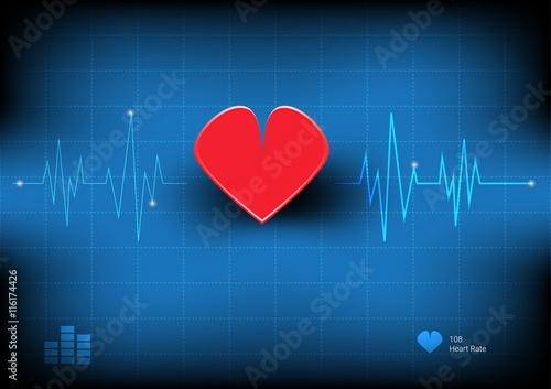 Heart rate frequency graphic ,Vector illustration.