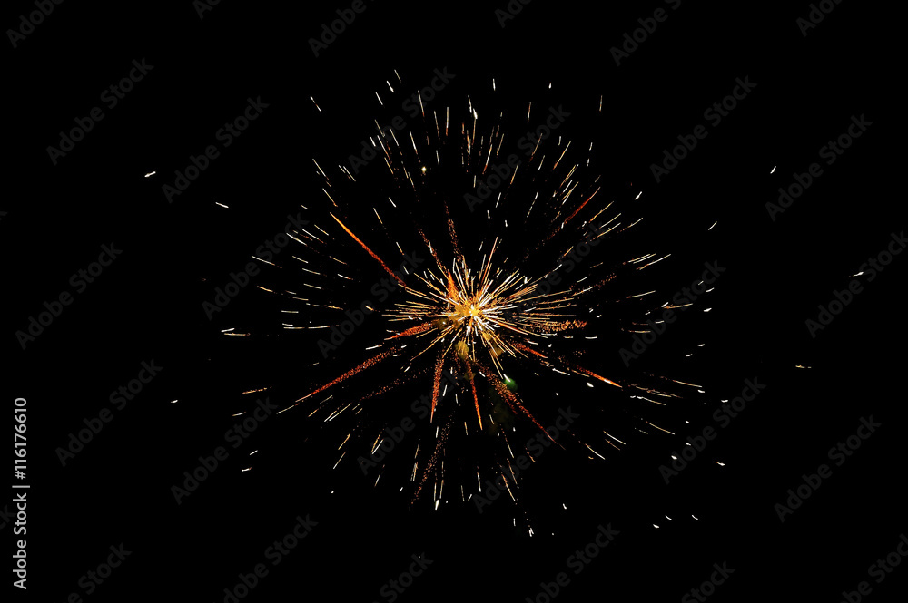Obraz premium Celebration fireworks isolated on black background.