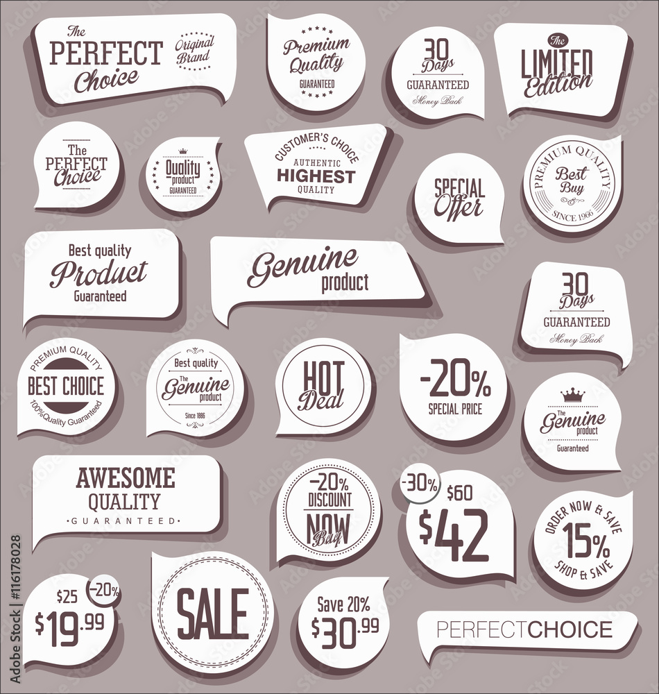 Badges and labels collection Badges and labels collection