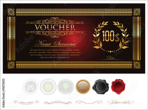 Gift certificate retro vintage template