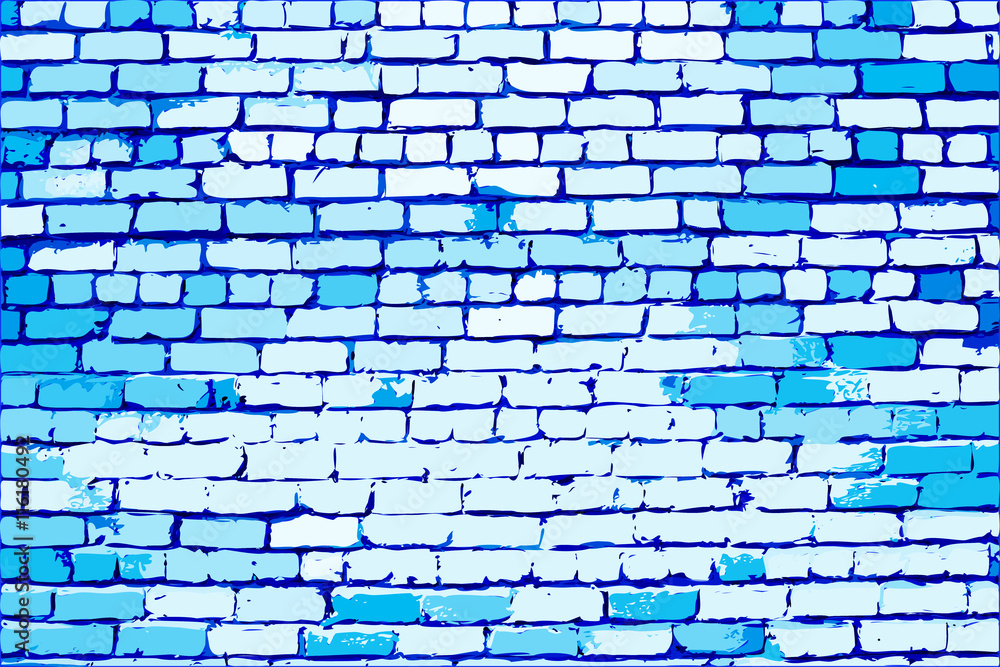 Obraz premium Blue brick wall