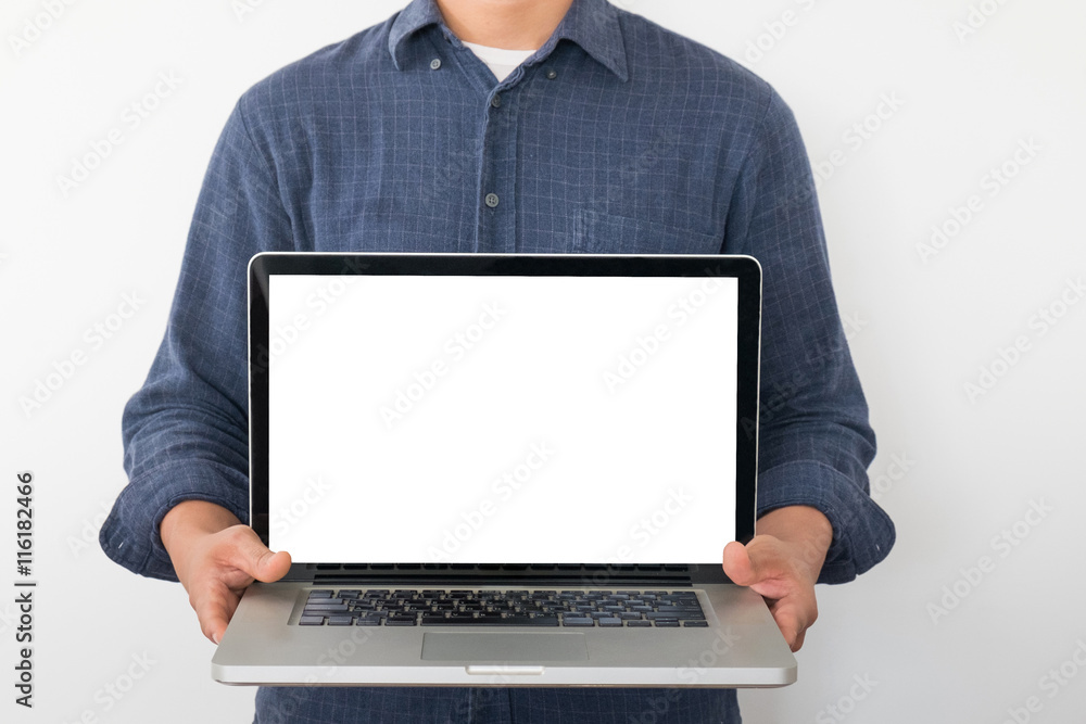 Young man working with laptop Young man working with laptop