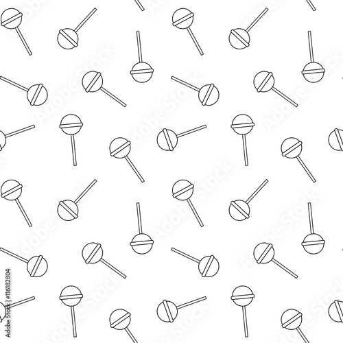 black white lollipop seamless vector pattern background illustration