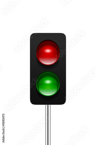 Stylish vector dual aspect traffic signal isolated on white background. Traffic lights icon for your design.