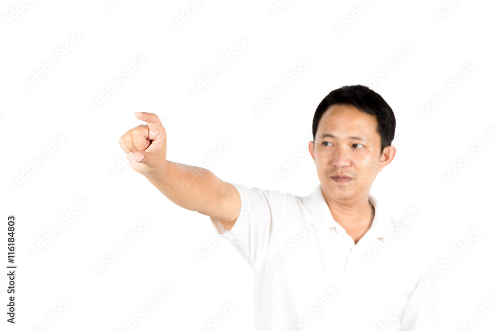 Man hold concept hand Isolated on white background Man hold concept hand Isolated on white background