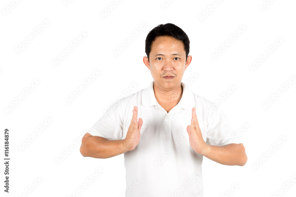 Man hold concept hand Isolated on white background Man hold concept hand Isolated on white background