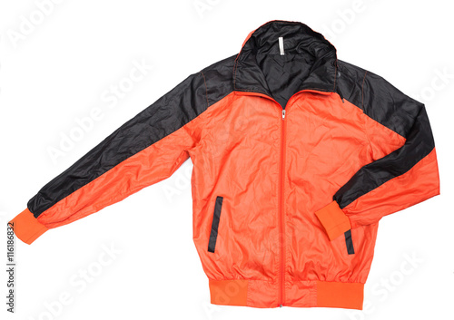 orange windbreaker track  jacket full zip