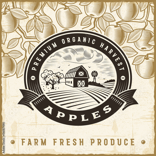 Vintage apple harvest label