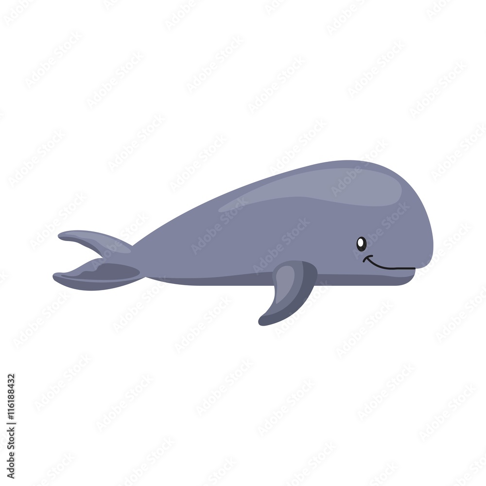 whale icon. Sea life design. Vector graphic