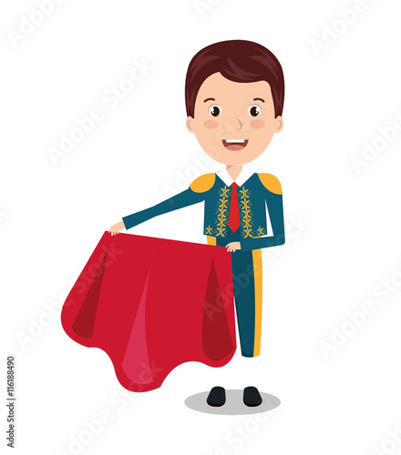 bullfighter character isolated icon design, vector illustration  graphic 