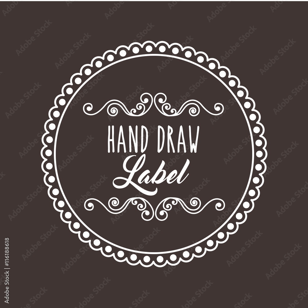 Label and decoration icon. Hand draw design. Vector graphic