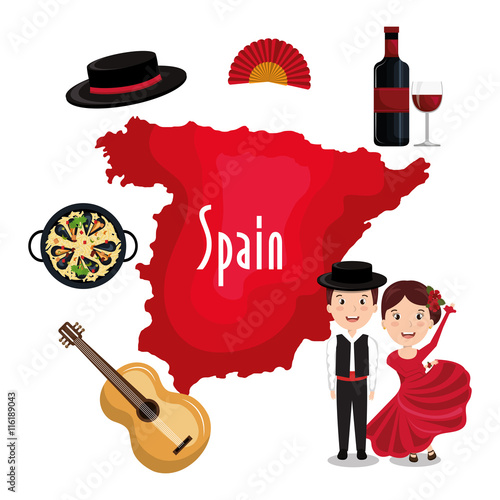 Spanish culture icons isolated icon design, vector illustration  graphic 