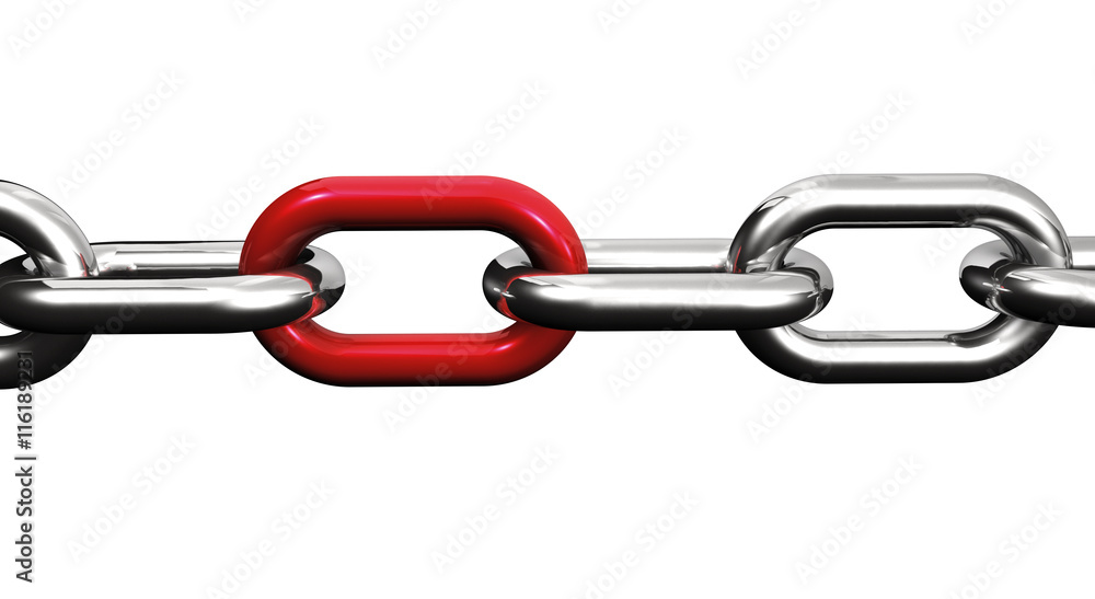 Steel Chain With Red Link Steel Chain With Red Link