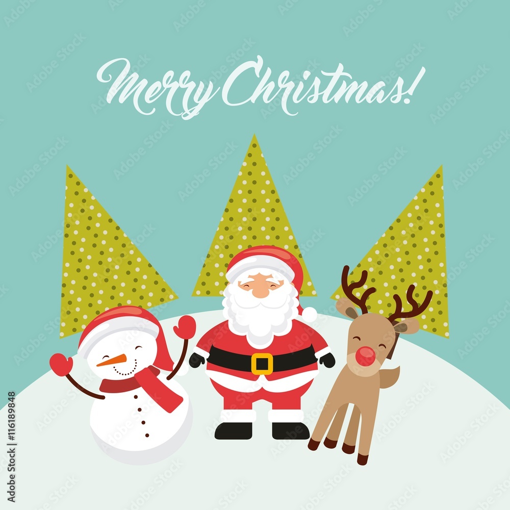 santa snowman reindeer icon. Merry Christmas design. Vector grap santa snowman reindeer icon. Merry Christmas design. Vector grap