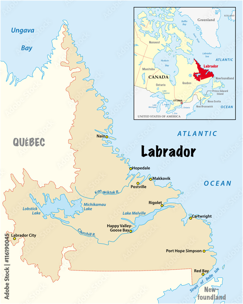 Simple Vector Map Of Labrador In Canada Stock Vector Adobe Stock   1000 F 116190045 71NcqhSaL0gy11yo3pS6QceJSetumm7j 