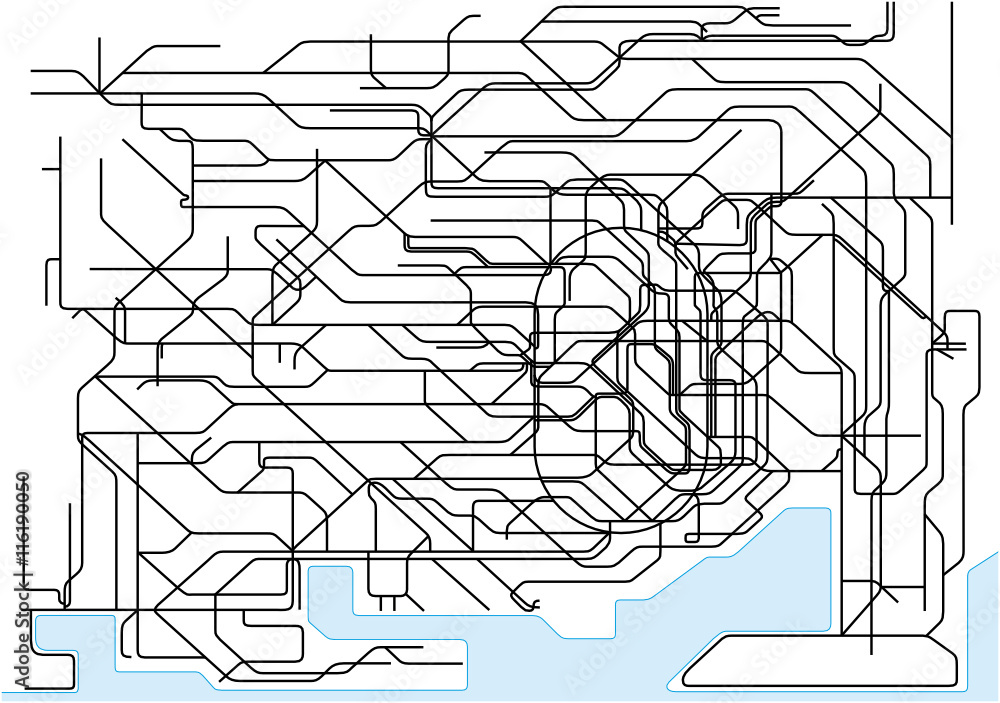 Obraz premium Tokyo Public Transport Scheme on White Background