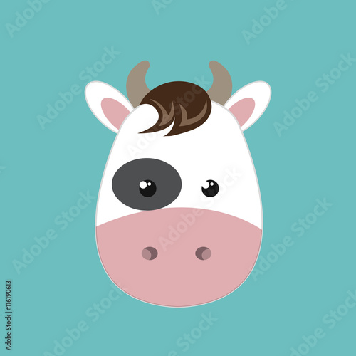 cute cow animal farm isolated icon design  vector illustration  graphic 