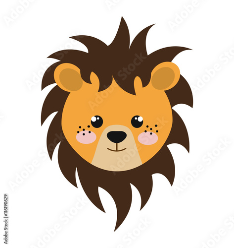 Fototapeta Naklejka Na Ścianę i Meble -  cute lion isolated icon design, vector illustration  graphic 