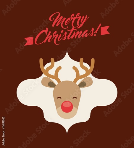 reindeer icon. Merry Christmas design. Vector graphic