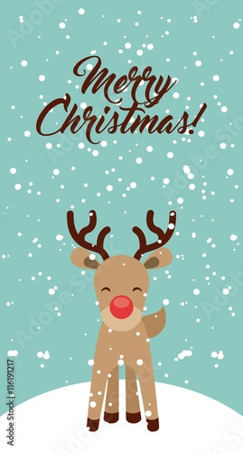 reindeer icon. Merry Christmas design. Vector graphic