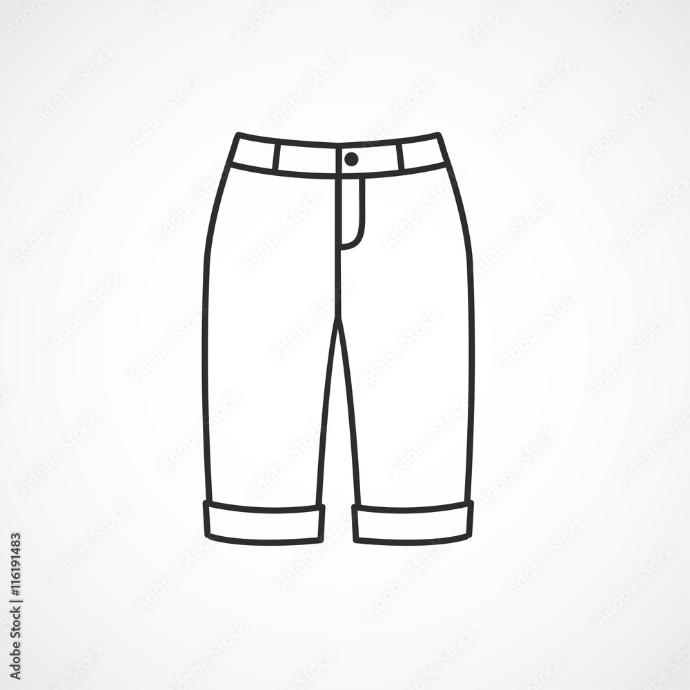 Bermuda shorts icon. Vector line icon Bermuda shorts icon. Vector line icon