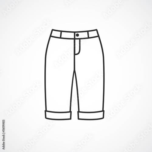Bermuda shorts icon. Vector line icon