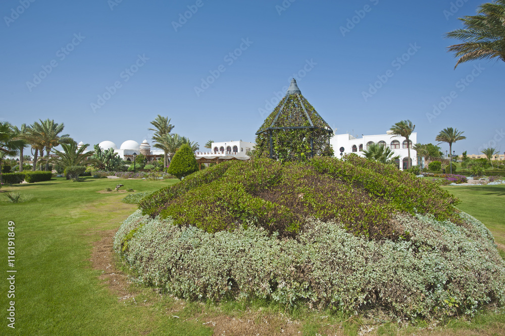 Tropical gardens in a luxury hotel resort Tropical gardens in a luxury hotel resort